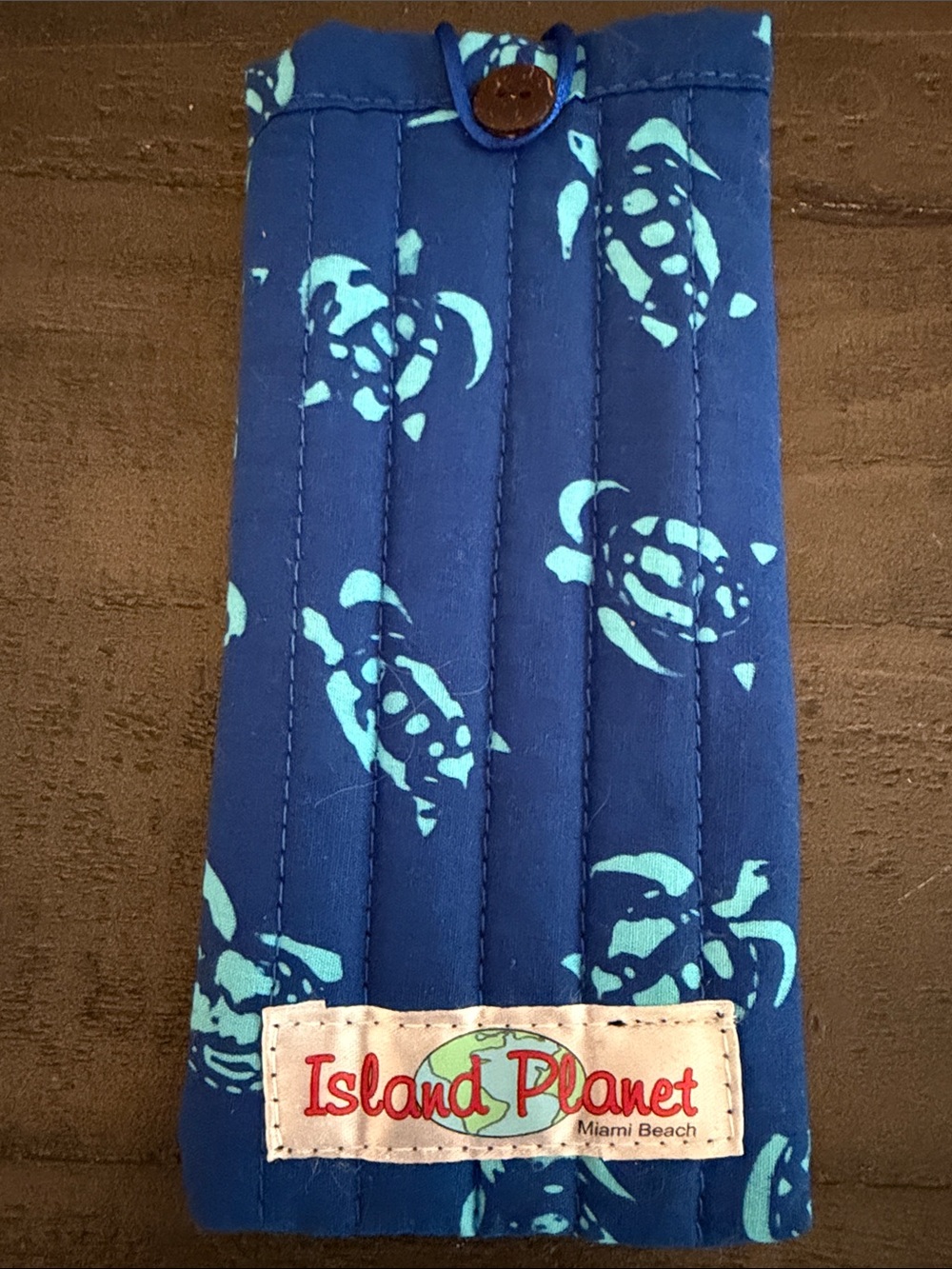 Blue Turtle Print Sunglasses/Accessory Pouch by Island Planet